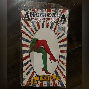 Christmas tights, opaque different color green and red Xmas hosiery